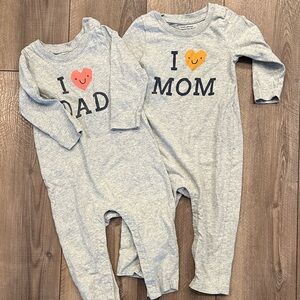 Baby GAP ‘I heart Mom/Dad’ long sleeve rompers